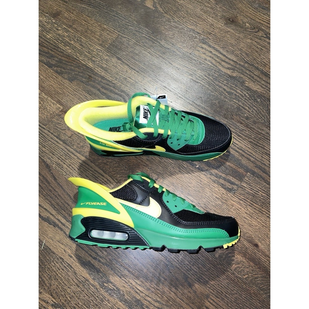 Pre-owned Nike Air Max 90 Flyease Oregon Ducks Low Cut Black/Green Men's US 9 - Picture 2 of 12